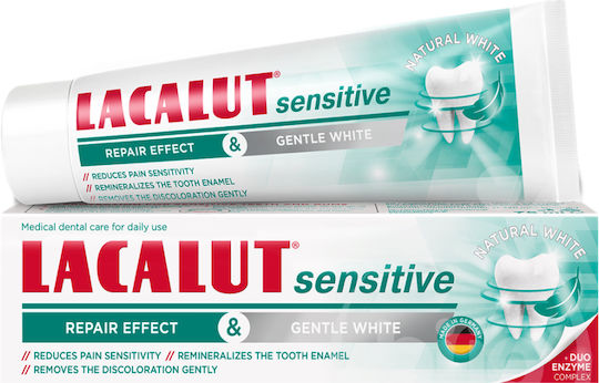 Lacalut Sensitive Repair Effect & Gentle White Зъбна паста за Чувствителни зъби и Избелване 75мл