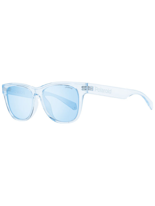 Polaroid Sunglasses with Transparent Acetate Frame and Light Blue Polarized Lenses PLD 6053/F/S 900