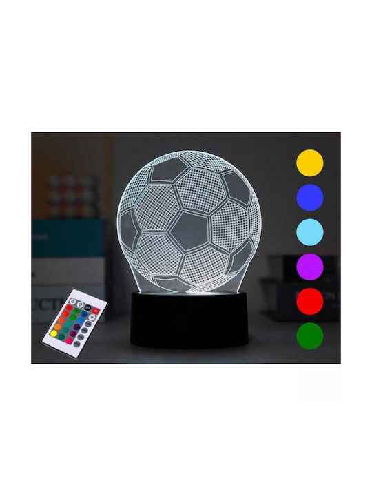 I-Total Football Lustră Decorativă cu Iluminare RGB Iluzie 3D LED Transparent