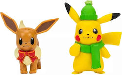 Jazwares Miniatur-Spielzeug Holiday Pikachu & Eevee Pokemon für 4+ Jahre (Verschiedene Designs/Sortimente von Designs) 1 Stk