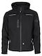 STOP Orvilos ΙΙ Work Jacket Softshell with Detachable Hood Black Windproof