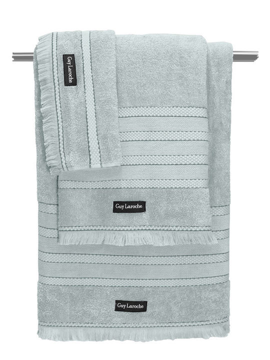 Guy Laroche 3pc Bath Towel Set Sarlin Verde Wei...