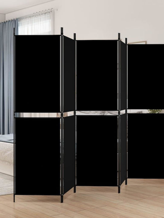 vidaXL Decorative Room Divider Fabric with 6 Pa...