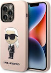 Karl Lagerfeld Ikonik Umschlag Rückseite Silikon Rosa (iPhone 14 Pro) KLHCP14LSNIKBCP