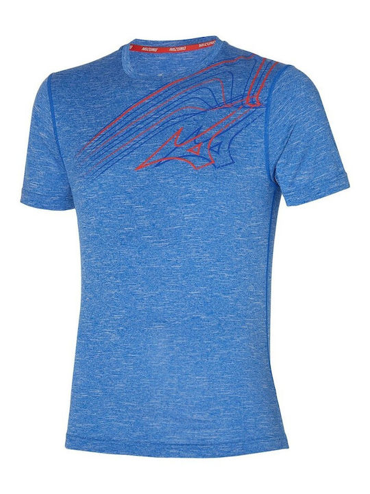 Mizuno Core Driven Herren Sport T-Shirt Kurzarm Blau