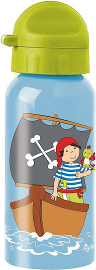 Sigikid Pirate Kids Water Bottle Pirates Stainless Steel with Pop-Up Cap Blue 400ml