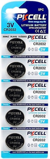 Pkcell Μπαταρίες Λιθίου Ρολογιών CR2032 3V 5τμχ