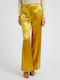 Guess Women's Satin Trousers Gold