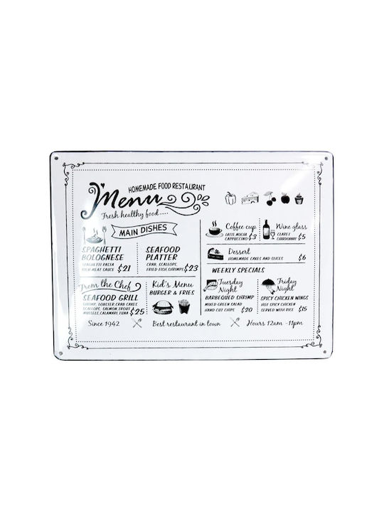 Artekko Decorative Sign Creammum Handmade White Metal 35.5x2x27cm