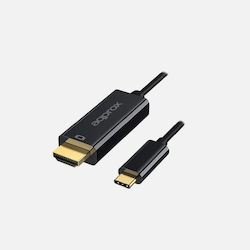 Approx C52 HDMI male - USB-C male 1.2m Μαύρο Approx C52 HDMI male - USB-C male 1.2m Μαύρο