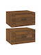 Wooden Bedside Tables 2pcs Brown Oak 50x36x25cm