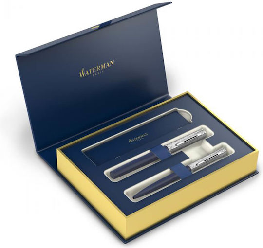 Parker Allure Pen Set with Fountain Pen Fine Blue in a case (in a paper cassette)