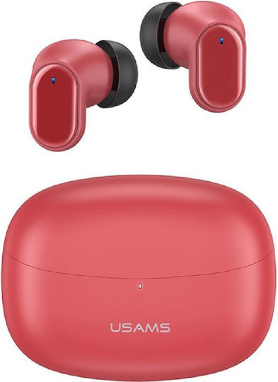 Usams BH11 Earbud Bluetooth Handsfree Căști cu Carcasă de Încărcare Roșu