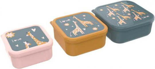 Lunch Buddies Girafă Set de mâncare pentru copii din plastic Multicolor