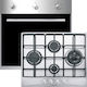 Glem-Gas GFPW21IX + GT645IX Φούρνος Υγραερίου άνω Πάγκου 60lt με Εστίες Υγραερίου Π59.7εκ. Inox