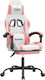 vidaXL 3143887 Gaming Stuhl mit Fußstütze White / Pink