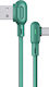 Usams US-SJ457 Angle (90°) / Braided USB 2.0 Cable USB-C male - USB-A male Green 1.2m (SJ457USB02)