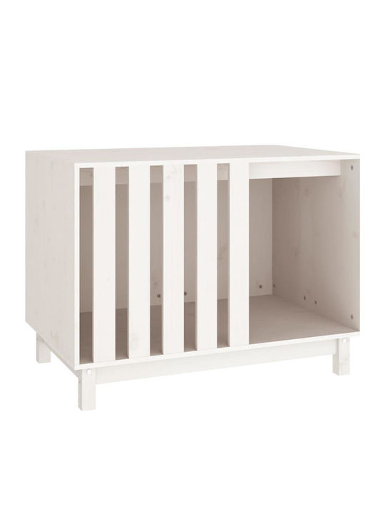 vidaXL Pat pentru câini Căsuță Alb 90x67cm.