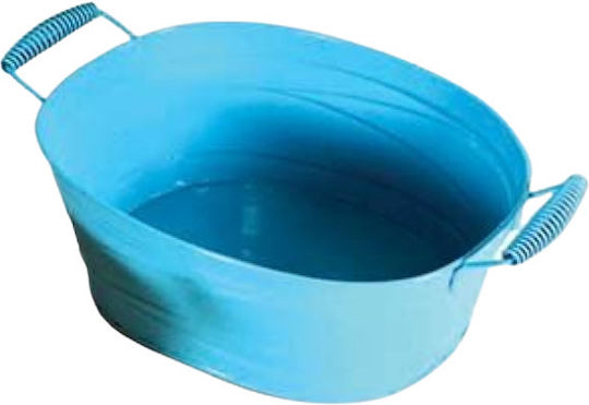 Sidirela Blumentopf Metall Hellblau