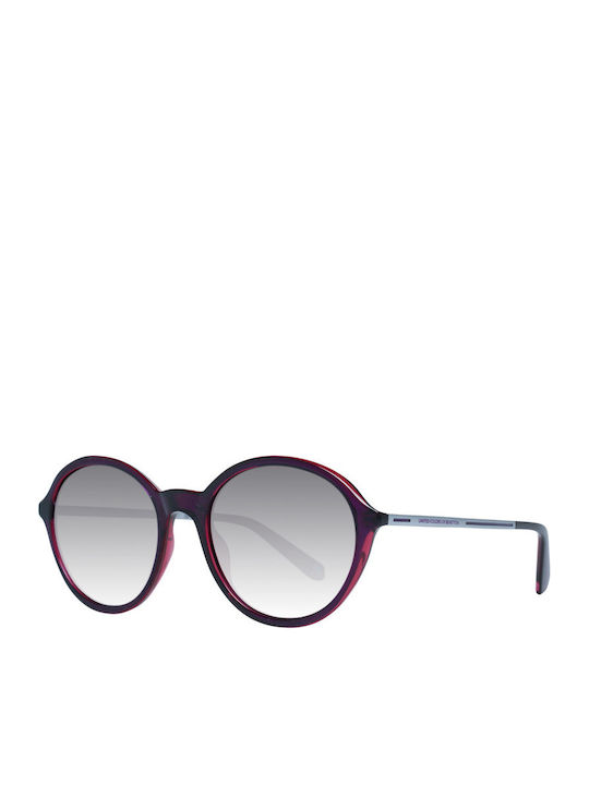 Benetton Women's Sunglasses with Burgundy Plastic Frame and Gray Gradient Lens BE5045 610