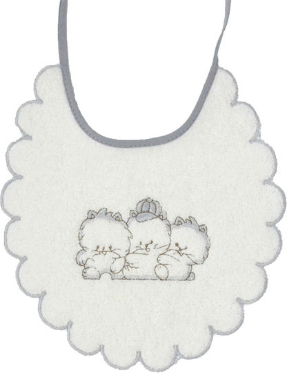 Ninetta Bebe Ninetta Bebe Baby Lätzchen aus 100% Baumwolle mit Spitzenband Grau