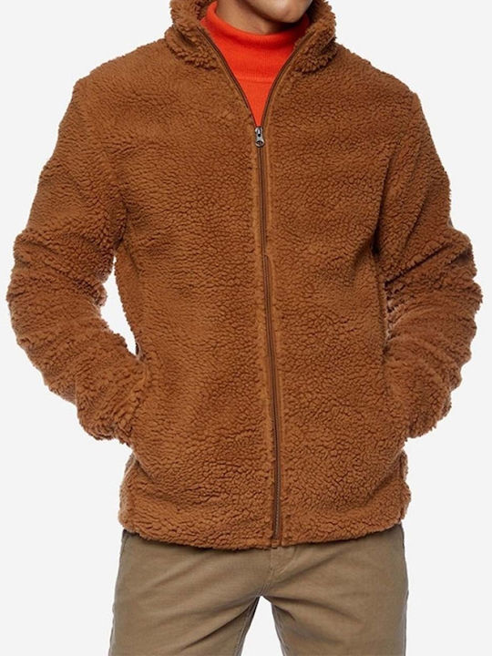 Brokers Jeans Ανδρική Ζακέτα Fleece Καφέ