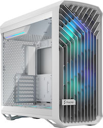 Fractal Design Torrent Gaming Midi Tower Computer Case with Window Panel and RGB Lighting White RGB TG Clear