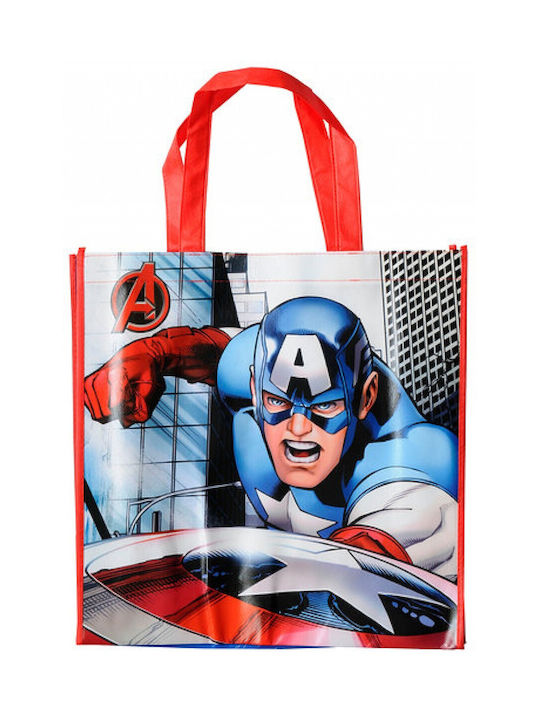 Einkaufstasche in schwarz für Jungen Avengers Attack All 38x38cm