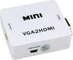 Μετατροπέας 3.5mm / VGA female σε HDMI female Λευκό (942620)