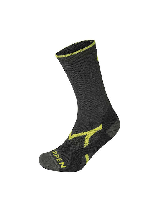 Lorpen T2 Midweight Hiker Eco Trekking Κάλτσες Μαύρες/Κίτρινες 1 Ζεύγος