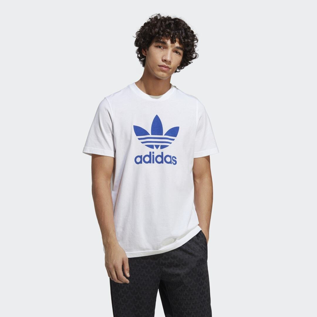 Adidas Adicolor Classics Trefoil Ανδρικό T-shirt Λευκό με Λογότυπο ...