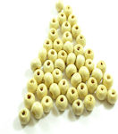 Wooden round bead 6mm/100 pcs - Cream