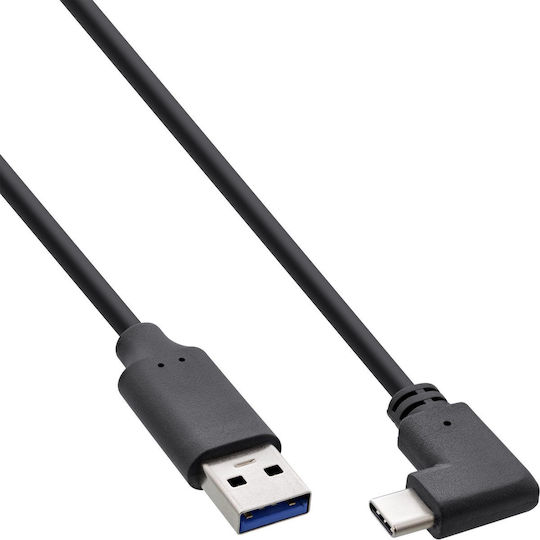 InLine Angle (90°) USB 3.2 Cable USB-C Male - USB-A PD Black 2m 35712W