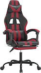 vidaXL 349538 Artificial Leather Gaming Chair with Footrest Black/Burgundy