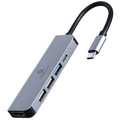 Cablexpert USB-C Docking Station mit HDMI 4K PD Gray (A-CM-COMBO5-03)