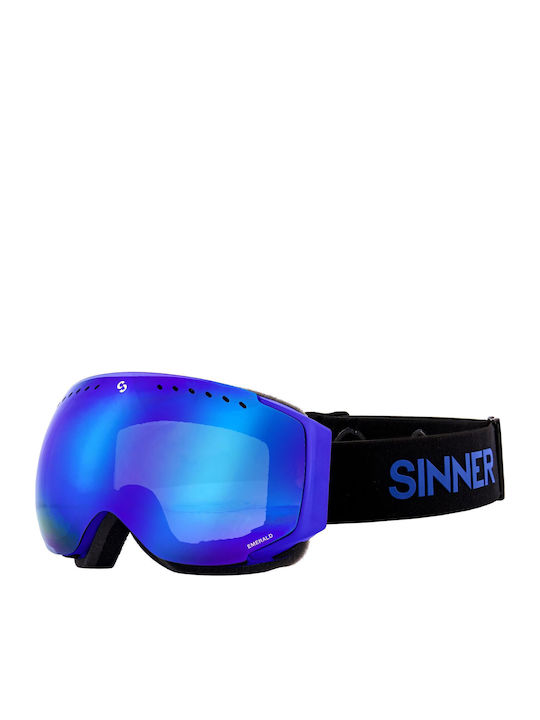 Sinner Emerald Ski- & Snowboardbrille Erwachsene Schwarz mit Linse in Blau Farbe Sinner Emerald Ski- & Snowboardbrille Erwachsene Schwarz mit Linse in Blau Farbe