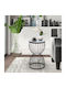 Round Side Coffee Table Pino Wooden Black - White W35xL35xH58cm