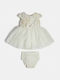 Guess Kids Dress Set with Accessories Tulle Short Sleeve White