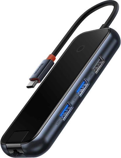Baseus AcmeJoy Hub USB 4 Porturi USB 3.0 cu Conectare USB-C Ethernet
