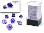 Chessex Nebula Luminary Dice Nocturnal/Blue