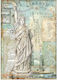Stamperia Vagabond Aviator Statue of Liberty De...