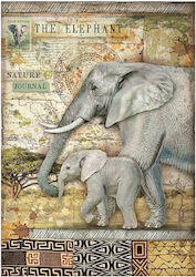 Stamperia Savana The Elephant Ριζόχαρτο Decoupage