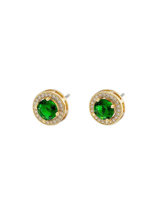 Oxette Single Earring Gold Plated with Stones