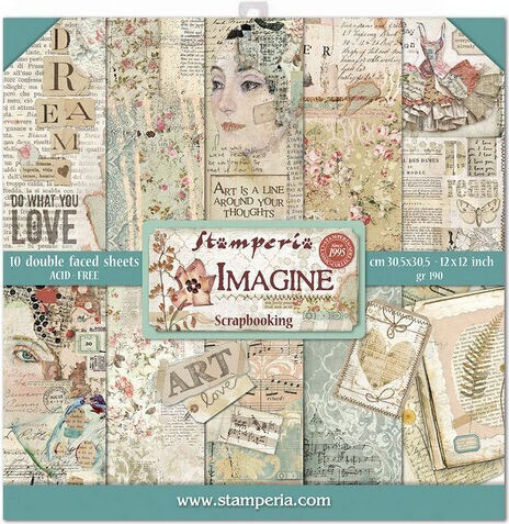 Stamperia Imagine Foi Scrapbooking Față și spate 190gr/m² 10 foi 10buc SBBL65
