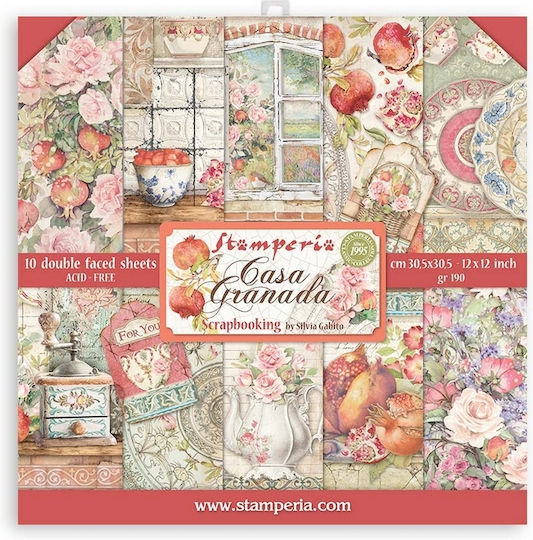 Stamperia Casa Granada Листа Scrapbooking 190гр/кв.м 10 листове 10бр