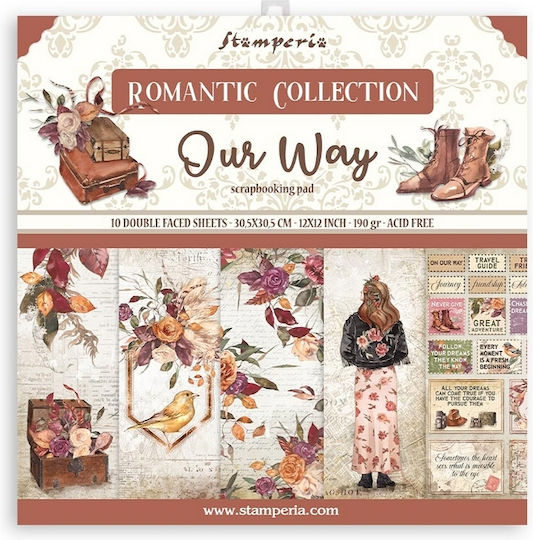 Stamperia Our Way Scrapbooking Leaves 190gr/m² 10 Sheets 10pcs