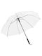 vidaXL Automatic Umbrella with Walking Stick Transparent