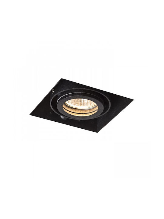 Rendl Light Studio Electra I Τετράγωνο Μεταλλικό Χωνευτό Σποτ με Ντουί GU10 Μαύρο 9.5x9.5εκ. 1τμχ