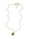 Diesel Necklace Made of Gold Plated Steel Black
