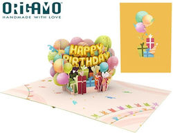 Ballons Grußkarte Geburtstag 3D 18.5x14cm